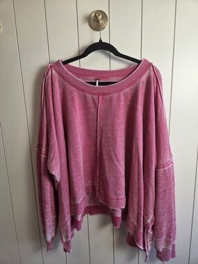 Free People Relaxed Off-Shoulder Pink Women's sweatshirt